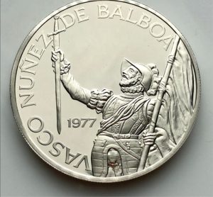20 Balboas Panama 1977 Stříbro