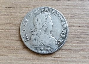 Stříbrná mince 1/6 Ecu 1721 stříbro Francie Evropa