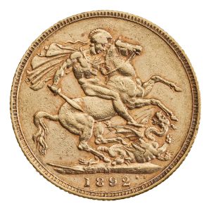 1892 Victoria Sovereign, Melbourne Mint Mark