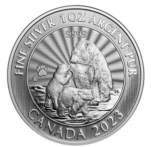 1 oz. 99.99% Pure Silver Coin: First Strikes – The Majestic Polar Bear and Cubs
