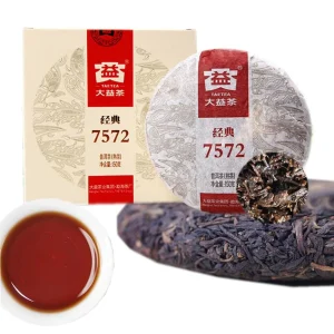 Classic Boxed Puerh Tea Puer Cooked Tea High Quality Da Yi Red Cake Health Care