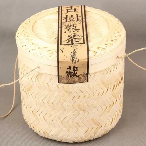 Ancient Tree Bamboo Basket Packing Spring Puer Tea Ripe Puerh Tea Loose Tea 800g