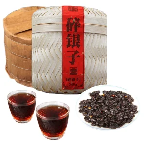 Handmade Bamboo Basket Yunnan Ripe Pu-erh Tea Packing GiftCooked Puerh Tea 500g