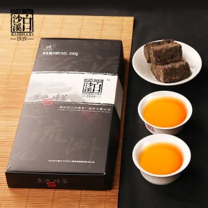 Healthy Drink Instant Assorted Black Tea Brick Anhua Fu Cha Dark Tea 240g