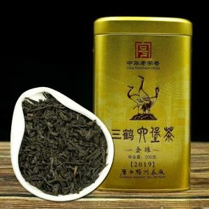 Hei Cha Golden Jar Three Cranes Loose Dark Tea Guangxi Liupao Box Tea 200g