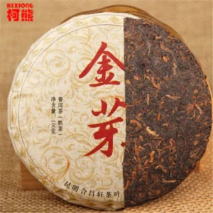 Ecology Green Shoots Golden Bud Pu-Erh Tea Cake 100gYunnan Cooked Puer Black Tea