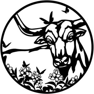 Highland Cow Metal Wall Decor Texas Longhorn Cattle Artwork Animal Wall art
