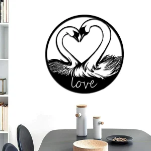 Love Wall Art Romantic Swan Decoration Laser Cut Metal Wall Art 22