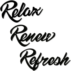 3 Pieces Metal Letter Sign Decor Relax Renew Refresh Metal Sign Metal Wall Art