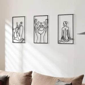 Modern Abstract Female Body Single Line Wall Sculptures for Bedroom