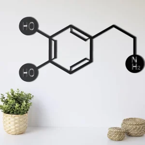 Metal Wall Art - Dopamine - Metal Wall Decor, Molecule Art, Office Decoration