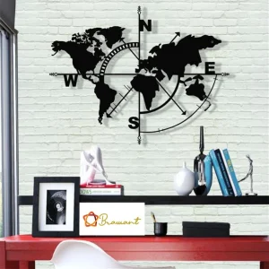 Metal world map compass,metal wall decor, art work,metal sign,world map wall art