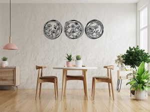 Blommor Wall Decoration,Spring Flowers Set,Metal Wall Art,Flower Wall Decoration