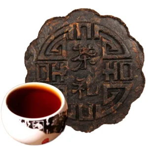 100g Yunnan Puerh Tea Moon Cake Flower Good Moon Round Pu Er Ripe Tea Green Food