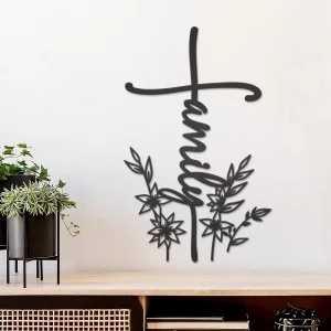 Floral Family Cross Wall Decoration Extra large Decorative Wall Hanging