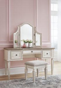 Dressing table + mirror + stool