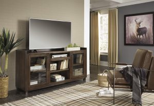 Living room wall - TV table + shelf