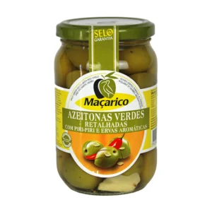 Maçarico Split Green Olives with Chili Peppers and Aromatic Herbs