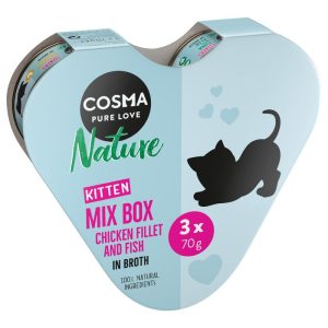 Cosma Nature Kitten Heart Box 3 x 70g