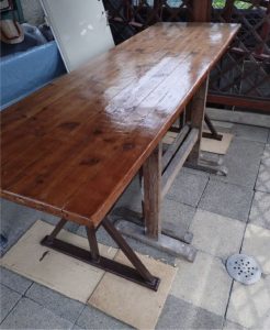 Table top size 212x69x3.5 cm