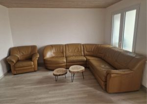 Folding leather sofa set