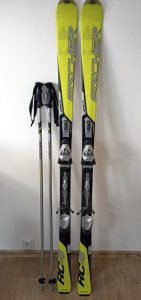 Skis Fischer RC4, 175 cm + poles