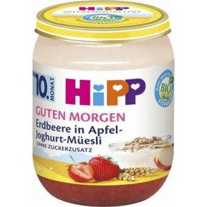 Organic Baby Food Jar - Good Morning Strawberry in Apple Yogurt Muesli - 160g