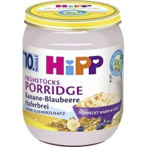 Organic Breakfast Porridge Jar - Banana-Blueberry Oatmeal - 160g