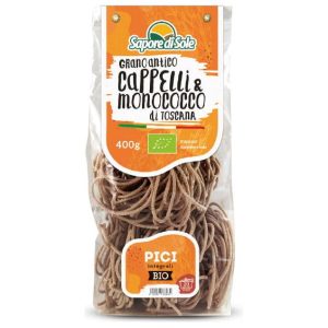 Organic Whole Grain Cappelli & Monococco Durum Wheat Semolina Pasta - Pici - 400 g