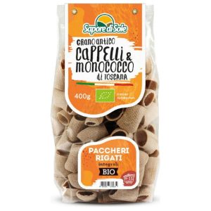 Organic Whole Grain Cappelli & Monococco Durum Wheat Semolina Pasta - Paccheri Rigati - 400 g