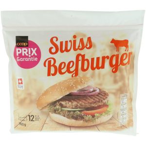 Prix Garantie Frozen Swiss Beef Hamburgers 12 Pieces - 960 g