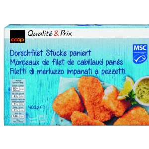 Breaded cod fillet chunks - 400 g