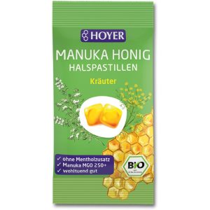 Organic Manuka Honey Throat Lozenges - Herbs - 30g