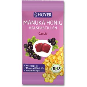 Organic Manuka Honey Throat Lozenges - Black Currant - 30g