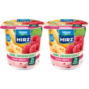 Hirz Banana & Raspberry Yoghurt no added sugar 2x150g