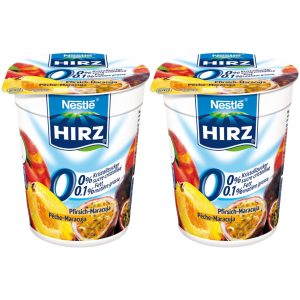 Hirz Peach & Passion Fruit 0% Yoghurt 2x180g