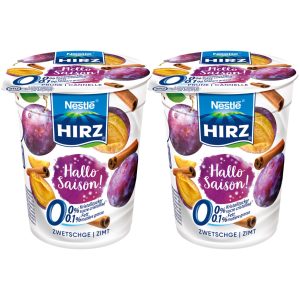 Hirz Seasonal Plum Cinnamon Yogurts 0% Fat 2x180g