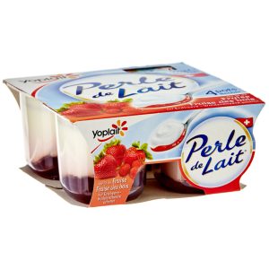 Yoplait Perle de lait Strawberry Wildberry Yogurts 4x125g