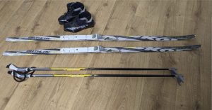 Skol 150 cross-country skis, Salomon 36 2/3 boots + poles