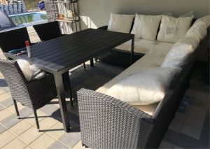 Garden rattan sofa, set, assembly, new.