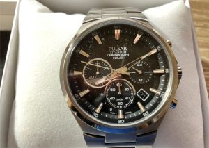 PULSAR titanium watch solar chrono 44 mm 10 ATM