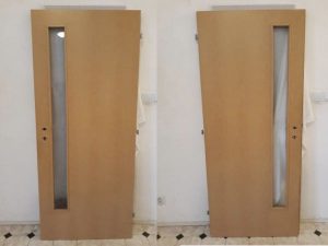 Vnútorné dvere 80L, pieskové sklo (puknuté)