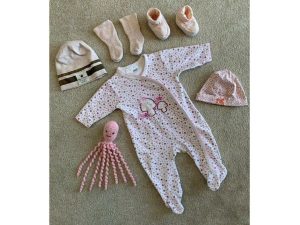 Veľ.56 Set oblečenia pre bábätko Ružový (6 ks)