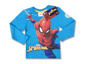 Detské tričko, dlhý rukáv - Spiderman, modré