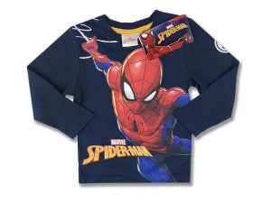 Detské tričko, dlhý rukáv - Spiderman, tm modré