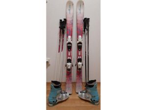 Dievčenské lyže Elan 130cm + lyžiarky Roces