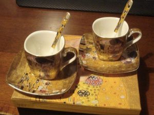 Šálka s podšálkou a lyžičkou Gustav Klimt, 2 kusy