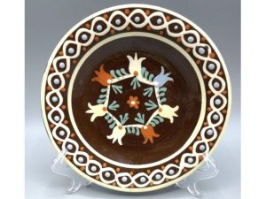 Stredná veľkosť, tanier, pozdišovská keramika