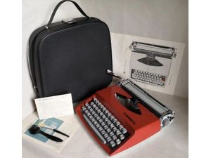 Písací stroj CONSUL 231.3 červeno sivý rv.1973