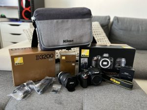 Nikon D3200 + 18-55mm objektiv - KOMPLET BALENIE - AKO NOVY